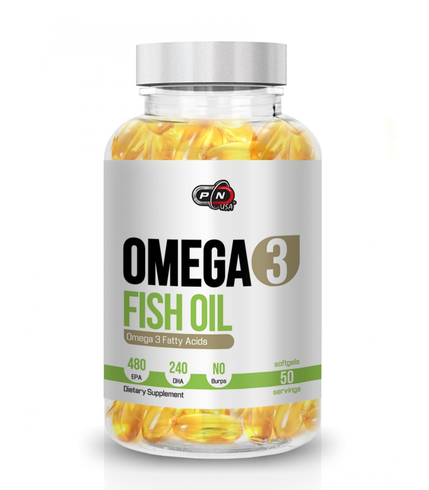 Pure Nutrition - Omega 3 Fish Oil / 50 softgels. - 480mg EPA / 240mg DHA​